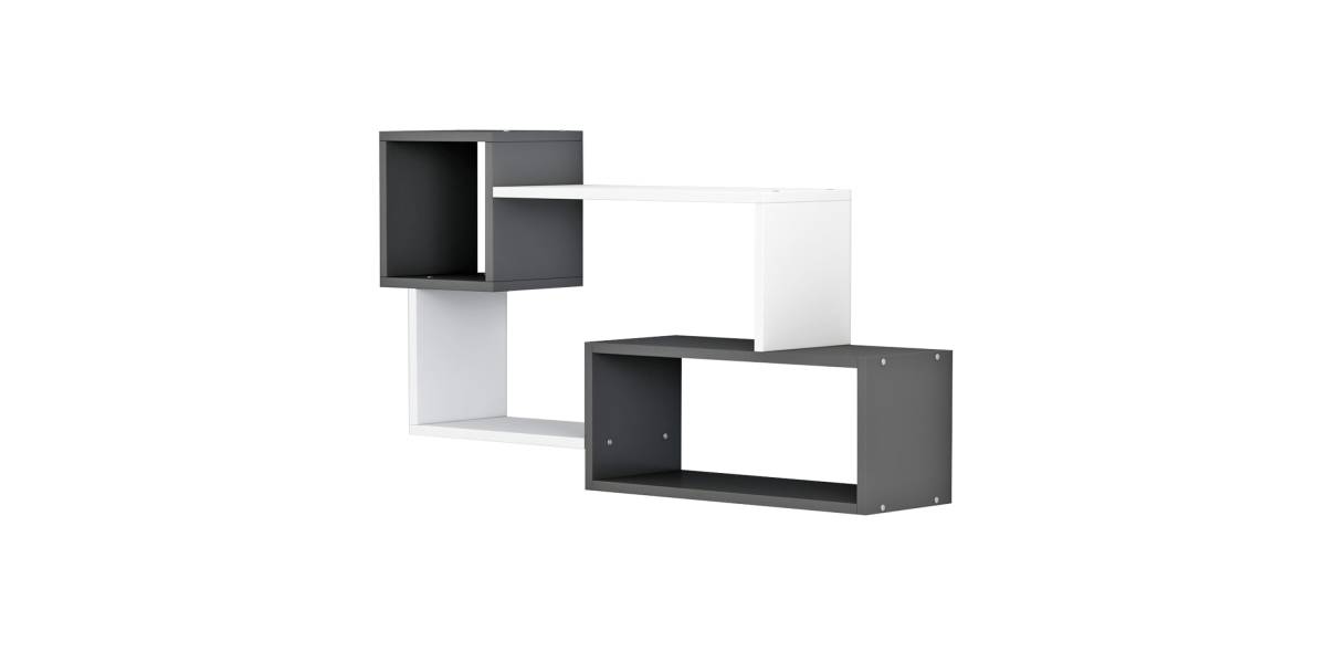 ΡΑΦΙΕΡΑ ΤΟΙΧΟΥ TANNER HM8948.12 ΜΕΛΑΜΙΝΗ ΣΕ ΓΚΡΙ-ΛΕΥΚΟ 90,5x20x51Υ εκ.