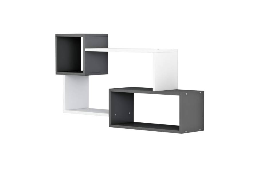 ΡΑΦΙΕΡΑ ΤΟΙΧΟΥ TANNER HM8948.12 ΜΕΛΑΜΙΝΗ ΣΕ ΓΚΡΙ-ΛΕΥΚΟ 90,5x20x51Υ εκ.