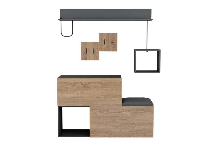 ΕΠΙΠΛΟ ΕΙΣΟΔΟΥ CERB HM8957.11 ΜΕΛΑΜΙΝΗ ΣΕ SONAMA-ΓΚΡΙ 120x20x72Υ εκ.