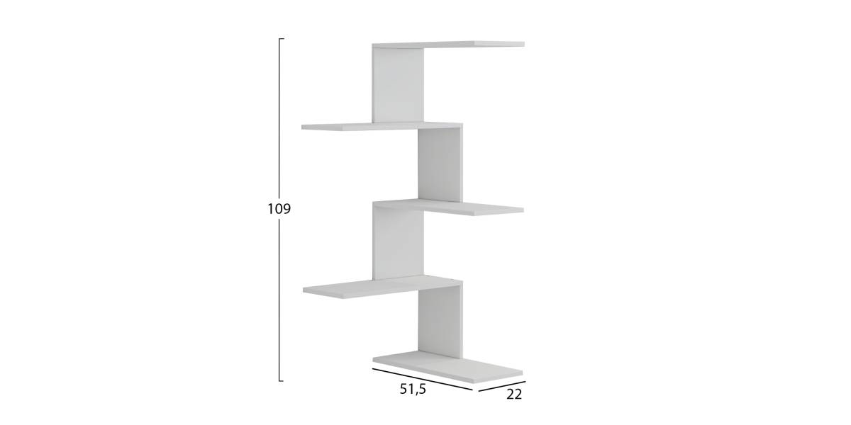 ΕΠΙΤΟΙΧΙΑ ΡΑΦΙΕΡΑ RORY HM8931.11 ΜΕΛΑΜΙΝΗ ΣΕ ΛΕΥΚΟ 22x51,5x109Υ εκ.