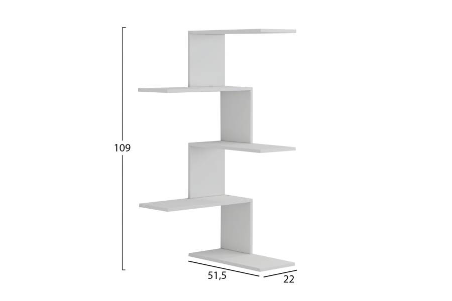 ΕΠΙΤΟΙΧΙΑ ΡΑΦΙΕΡΑ RORY HM8931.11 ΜΕΛΑΜΙΝΗ ΣΕ ΛΕΥΚΟ 22x51,5x109Υ εκ.