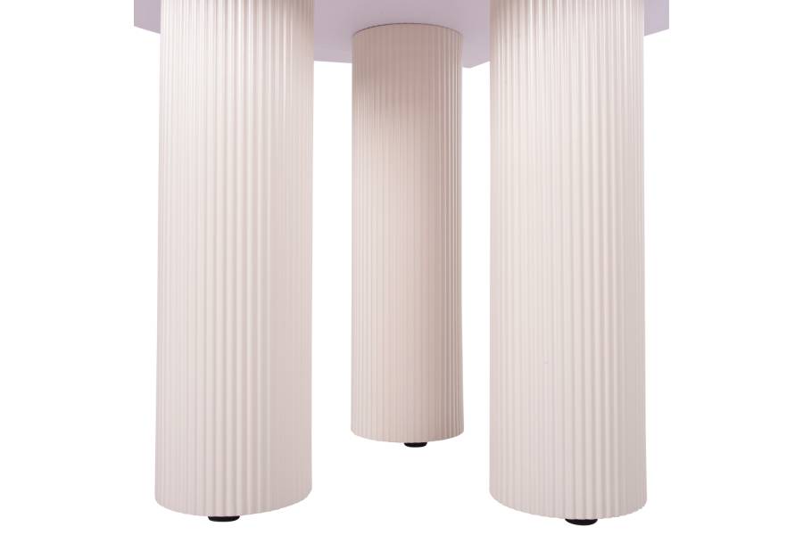 ΤΡΑΠΕΖΙ ΣΤΡΟΓΓΥΛΟ DORIK HM9768.01 MDF ΛΕΥΚΟ ΜΑΡΜΑΡΟ-MDF ΠΟΔΙΑ Φ120x77Υεκ.