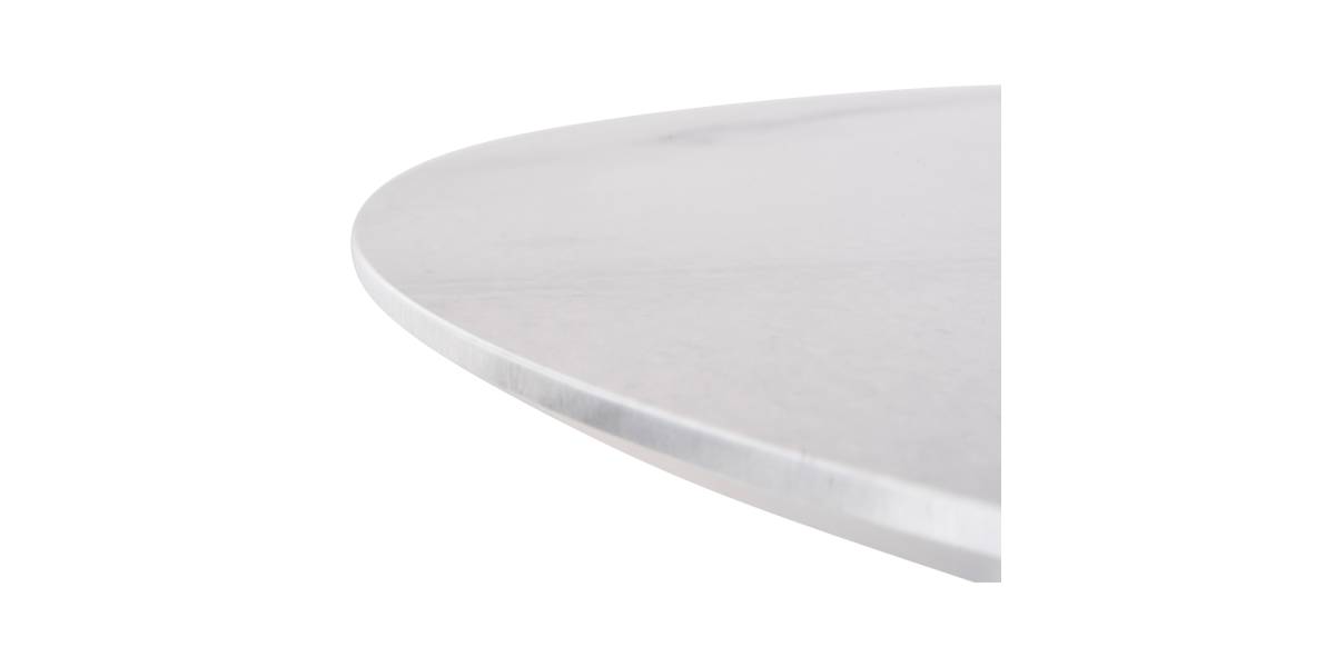 ΤΡΑΠΕΖΙ ΣΤΡΟΓΓΥΛΟ DORIK HM9768.01 MDF ΛΕΥΚΟ ΜΑΡΜΑΡΟ-MDF ΠΟΔΙΑ Φ120x77Υεκ.