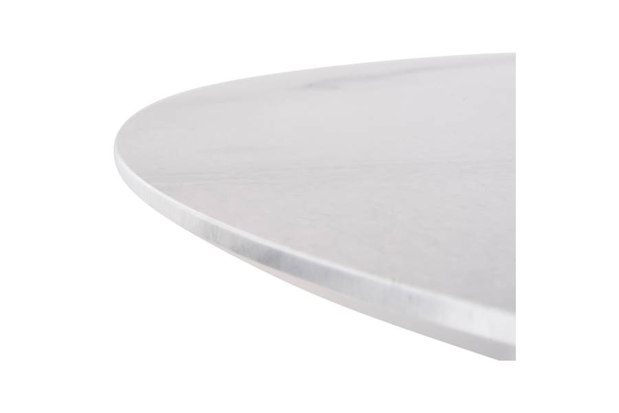 ΤΡΑΠΕΖΙ ΣΤΡΟΓΓΥΛΟ DORIK HM9768.01 MDF ΛΕΥΚΟ ΜΑΡΜΑΡΟ-MDF ΠΟΔΙΑ Φ120x77Υεκ.