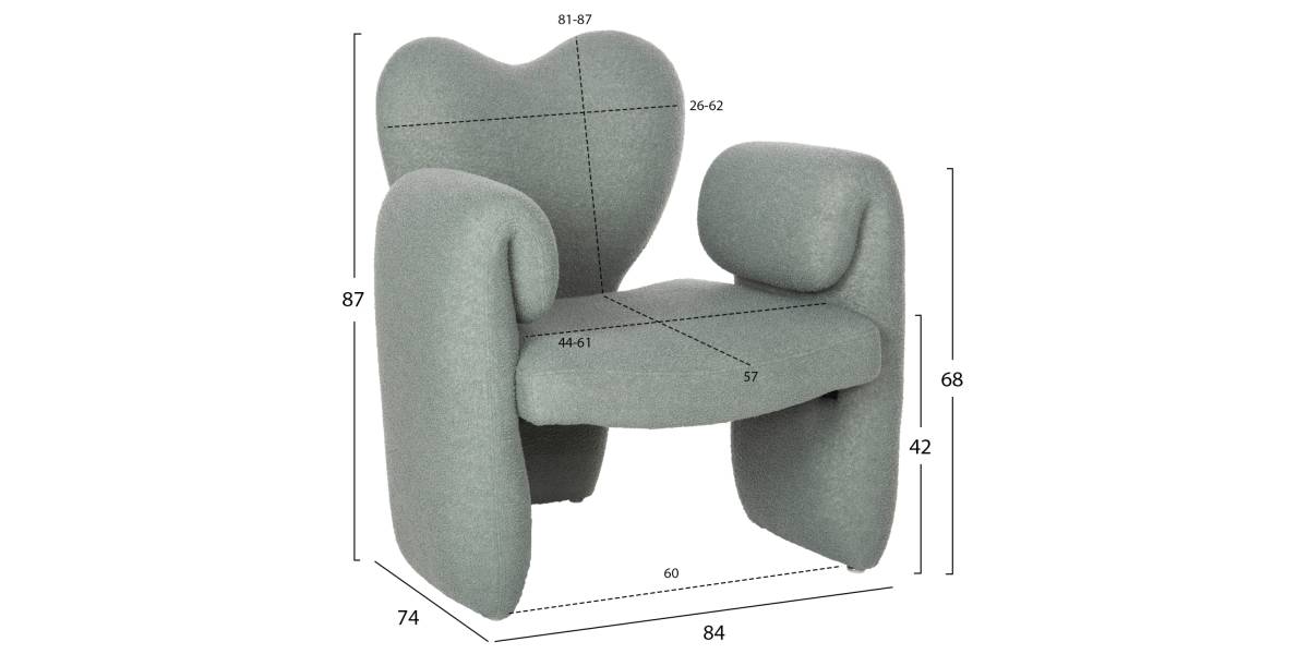 ΠΟΛΥΘΡΟΝΑ HARTT HM9777.07 ΦΥΣΤΙΚΙ TEDDY ΥΦΑΣΜΑ 84x74x87Yεκ.