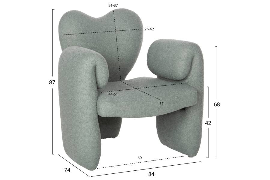 ΠΟΛΥΘΡΟΝΑ HARTT HM9777.07 ΦΥΣΤΙΚΙ TEDDY ΥΦΑΣΜΑ 84x74x87Yεκ.