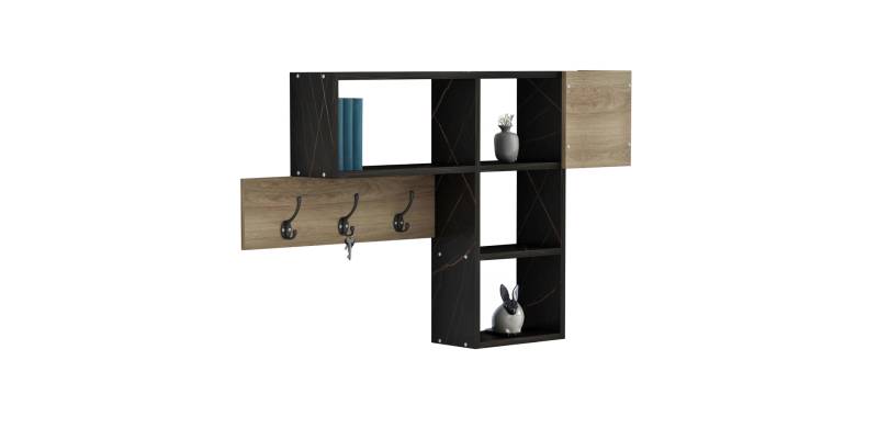 ΚΡΕΜΑΣΤΡΑ ΕΙΣΟΔΟΥ ΜΕ ΡΑΦΙΑ HARLAN HM8973.13 ΜΕΛΑΜΙΝΗ ΣΕ ΦΥΣΙΚΟ-ΜΑΥΡΟ ΜΑΡΜΑΡΟ 99,5x15x61Υεκ