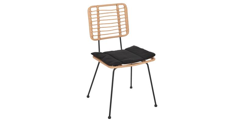 ΚΑΡΕΚΛΑ ΕΞ.ΧΩΡΟΥ ALLEGRA HM5454.11 ΜΕΤΑΛΛΟ&ΜΑΞΙΛΑΡΙ ΜΑΥΡΟ-ΜΠΕΖ WICKER 50,5x49,5x88Υεκ
