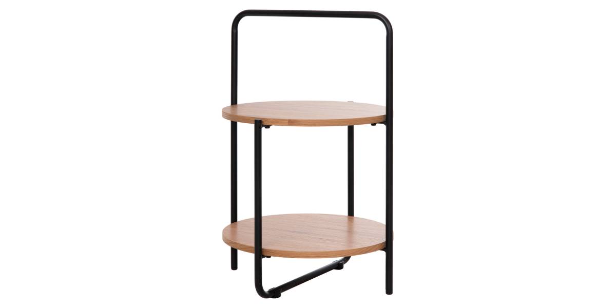 ΒΟΗΘΗΤΙΚΟ ΤΡΑΠΕΖΙ SYLO HM9618.01 MDF ΣΕ ΦΥΣΙΚΟ-ΜΑΥΡΟ ΜΕΤΑΛΛΟ Φ44x66Υεκ.
