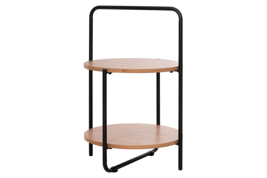 ΒΟΗΘΗΤΙΚΟ ΤΡΑΠΕΖΙ SYLO HM9618.01 MDF ΣΕ ΦΥΣΙΚΟ-ΜΑΥΡΟ ΜΕΤΑΛΛΟ Φ44x66Υεκ.