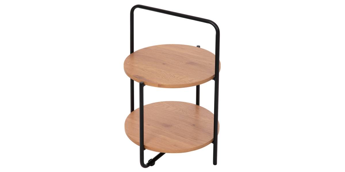 ΒΟΗΘΗΤΙΚΟ ΤΡΑΠΕΖΙ SYLO HM9618.01 MDF ΣΕ ΦΥΣΙΚΟ-ΜΑΥΡΟ ΜΕΤΑΛΛΟ Φ44x66Υεκ.