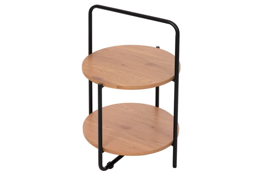 ΒΟΗΘΗΤΙΚΟ ΤΡΑΠΕΖΙ SYLO HM9618.01 MDF ΣΕ ΦΥΣΙΚΟ-ΜΑΥΡΟ ΜΕΤΑΛΛΟ Φ44x66Υεκ.