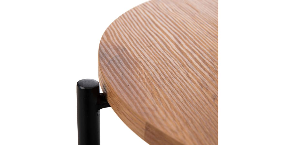 ΒΟΗΘΗΤΙΚΟ ΤΡΑΠΕΖΙ SYLO HM9618.01 MDF ΣΕ ΦΥΣΙΚΟ-ΜΑΥΡΟ ΜΕΤΑΛΛΟ Φ44x66Υεκ.