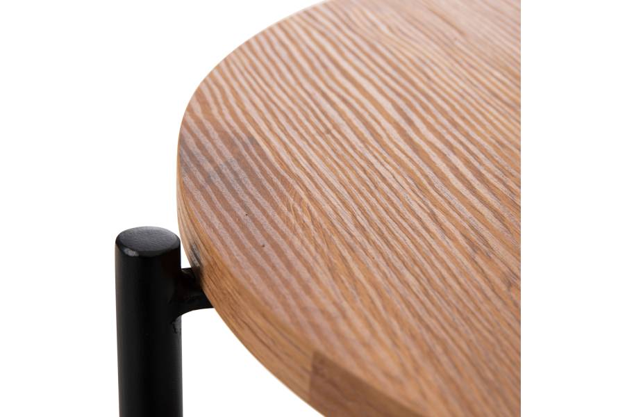 ΒΟΗΘΗΤΙΚΟ ΤΡΑΠΕΖΙ SYLO HM9618.01 MDF ΣΕ ΦΥΣΙΚΟ-ΜΑΥΡΟ ΜΕΤΑΛΛΟ Φ44x66Υεκ.