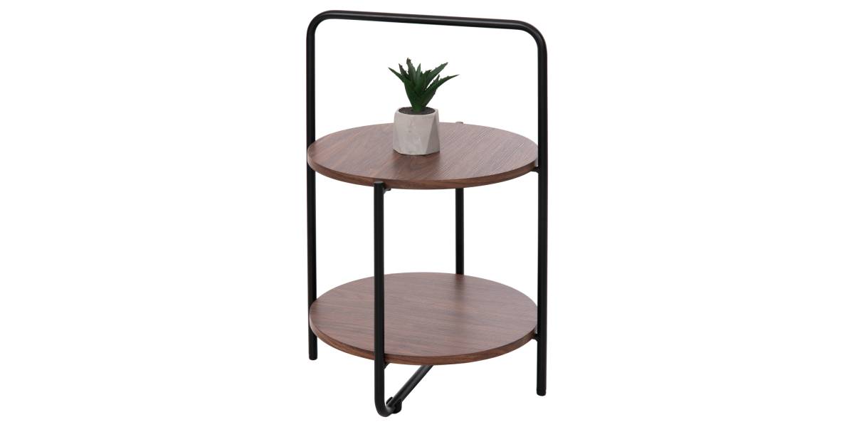 ΒΟΗΘΗΤΙΚΟ ΤΡΑΠΕΖΙ SYLO HM9618.02 MDF ΣΕ ΚΑΡΥΔΙ-ΜΑΥΡΟ ΜΕΤΑΛΛΟ Φ44x66Υεκ.