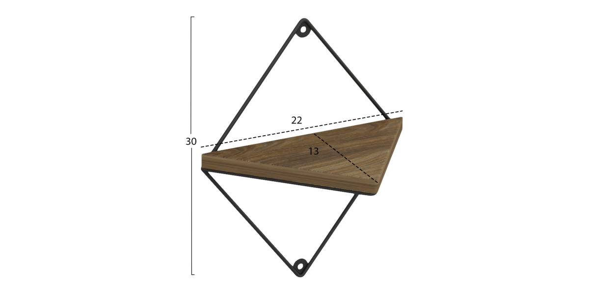 ΣΕΤ ΡΑΦΙΑ ΤΟΙΧΟΥ EVERLEIGH HM8951.11 ΜΕΤΑΛΛΟ ΜΑΥΡΟ-ΜΕΛΑΜΙΝΗ ΦΥΣΙΚΟ 22x13x30Υεκ.