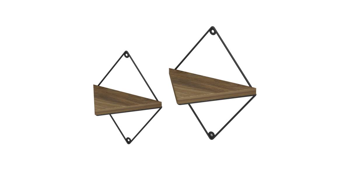 ΣΕΤ ΡΑΦΙΑ ΤΟΙΧΟΥ EVERLEIGH HM8951.11 ΜΕΤΑΛΛΟ ΜΑΥΡΟ-ΜΕΛΑΜΙΝΗ ΦΥΣΙΚΟ 22x13x30Υεκ.