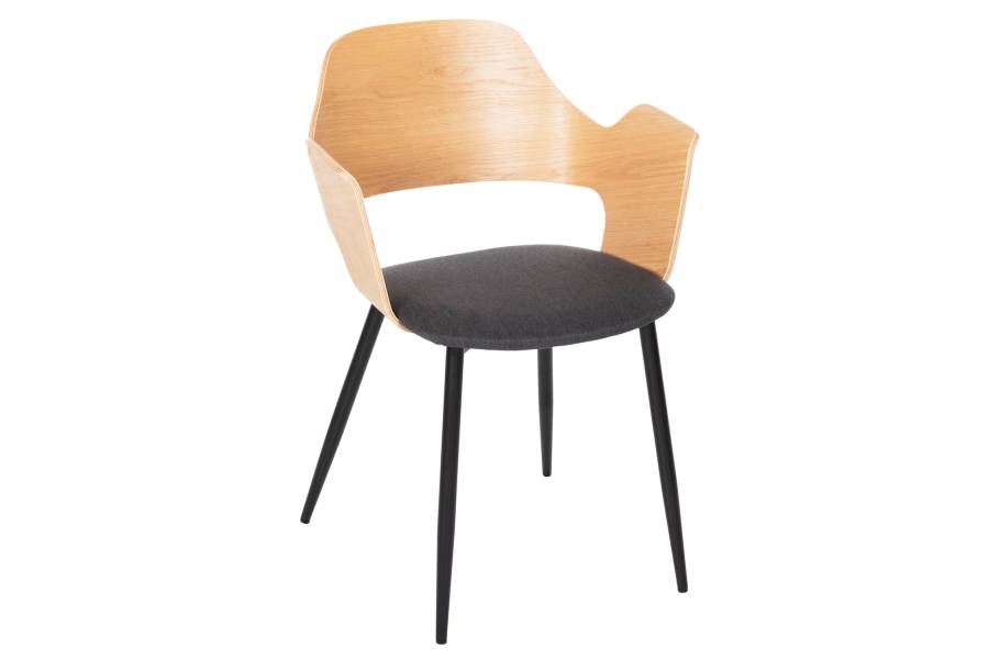 ΚΑΡΕΚΛΑ VELP HM9616.02 ΞΥΛΟ ΣΕ ΦΥΣΙΚΟ-ΓΚΡΙ ΥΦΑΣΜΑ-ΜΑΥΡΑ ΜΕΤΑΛ. ΠΟΔΙΑ 55,5x50x79Υεκ.