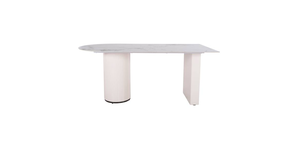 ΤΡΑΠΕΖΙ ΤΡΑΠΕΖΑΡΙΑΣ CERAMUS HM9772.01 12mmΚΕΡΑΜΙΚΟ TOP ΛΕΥΚΟ ΜΑΡΜΑΡΟ-MDF ΛΕΥΚΟ 180x90x76Υεκ.