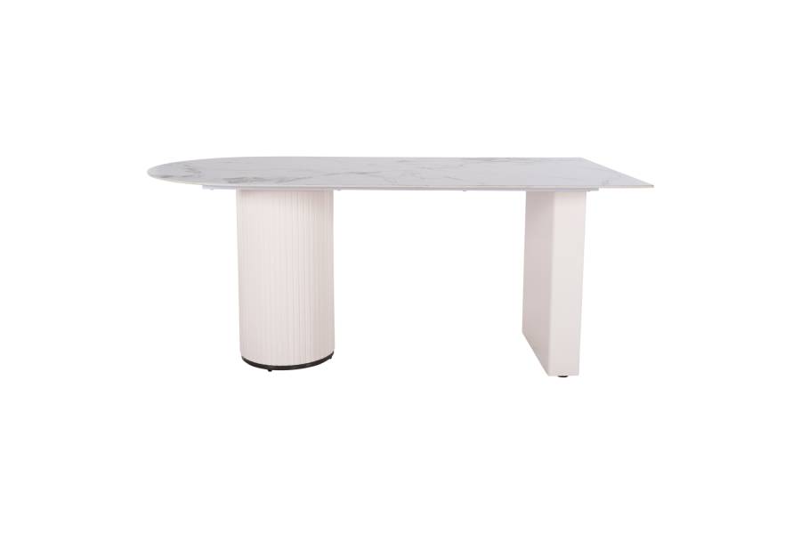 ΤΡΑΠΕΖΙ ΤΡΑΠΕΖΑΡΙΑΣ CERAMUS HM9772.01 12mmΚΕΡΑΜΙΚΟ TOP ΛΕΥΚΟ ΜΑΡΜΑΡΟ-MDF ΛΕΥΚΟ 180x90x76Υεκ.