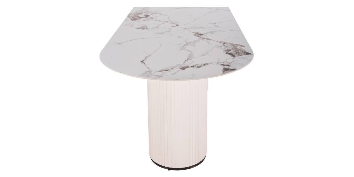 ΤΡΑΠΕΖΙ ΤΡΑΠΕΖΑΡΙΑΣ CERAMUS HM9772.01 12mmΚΕΡΑΜΙΚΟ TOP ΛΕΥΚΟ ΜΑΡΜΑΡΟ-MDF ΛΕΥΚΟ 180x90x76Υεκ.