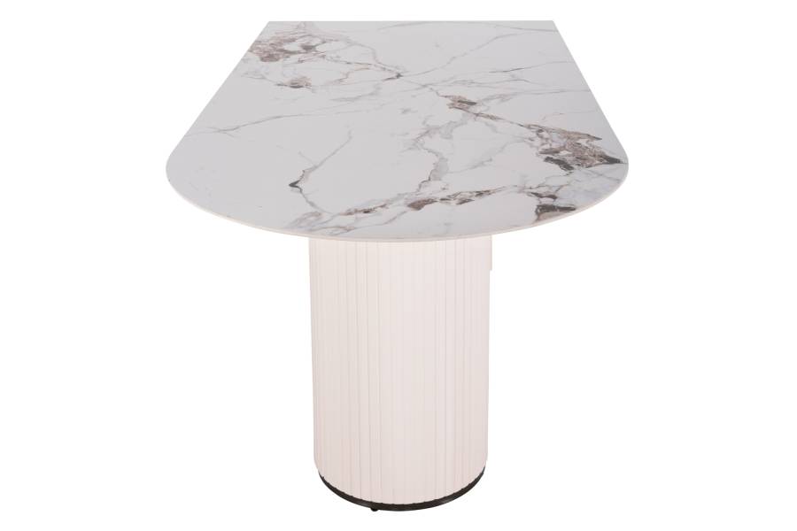 ΤΡΑΠΕΖΙ ΤΡΑΠΕΖΑΡΙΑΣ CERAMUS HM9772.01 12mmΚΕΡΑΜΙΚΟ TOP ΛΕΥΚΟ ΜΑΡΜΑΡΟ-MDF ΛΕΥΚΟ 180x90x76Υεκ.