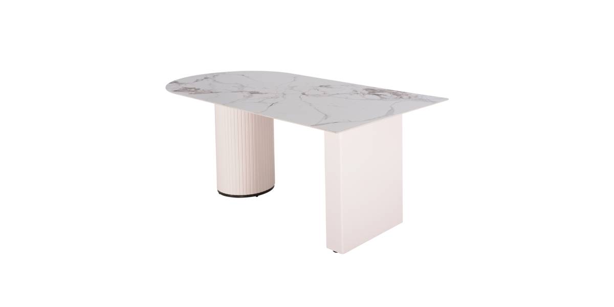 ΤΡΑΠΕΖΙ ΤΡΑΠΕΖΑΡΙΑΣ CERAMUS HM9772.01 12mmΚΕΡΑΜΙΚΟ TOP ΛΕΥΚΟ ΜΑΡΜΑΡΟ-MDF ΛΕΥΚΟ 180x90x76Υεκ.
