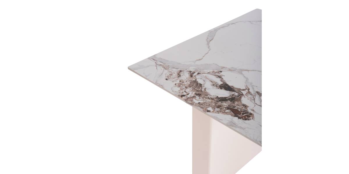 ΤΡΑΠΕΖΙ ΤΡΑΠΕΖΑΡΙΑΣ CERAMUS HM9772.01 12mmΚΕΡΑΜΙΚΟ TOP ΛΕΥΚΟ ΜΑΡΜΑΡΟ-MDF ΛΕΥΚΟ 180x90x76Υεκ.