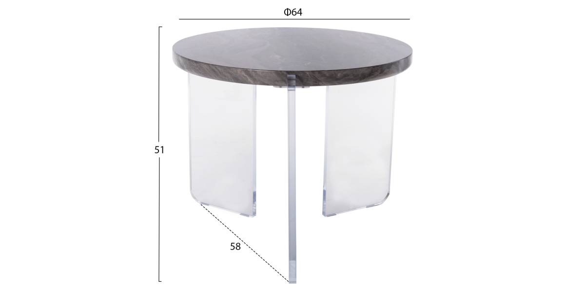 ΤΡΑΠΕΖΙ ΣΑΛΟΝΙΟΥ ACRYCON HM9780.01 MDF ME ΥΔΑΤΟΑΠΩΘΗΤΙΚΗ ΕΠΙΣΤΡΩΣΗ-ΑΚΡΥΛΙΚΑ ΠΟΔΙΑ Φ64x51Yεκ.