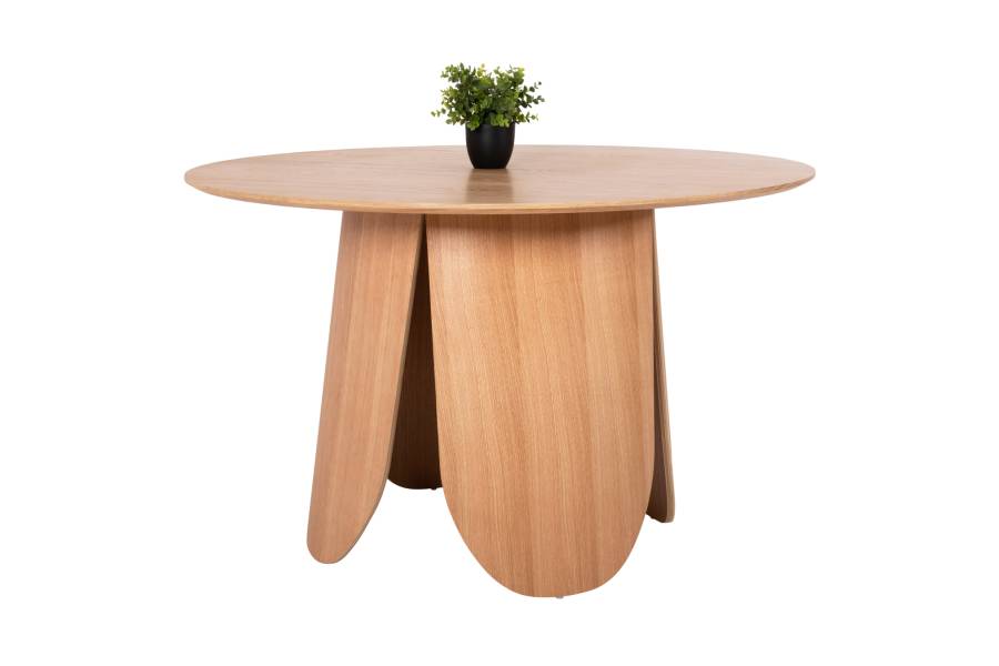ΤΡΑΠΕΖΙ ΣΤΡΟΓΓΥΛΟ DENTY HM9612.01 MDF ΜΕ ΚΑΠΛΑΜΑ ΔΡΥΟΣ-ΧΡΩΜΑ ΔΡΥΟΣ Φ120x75Υεκ.