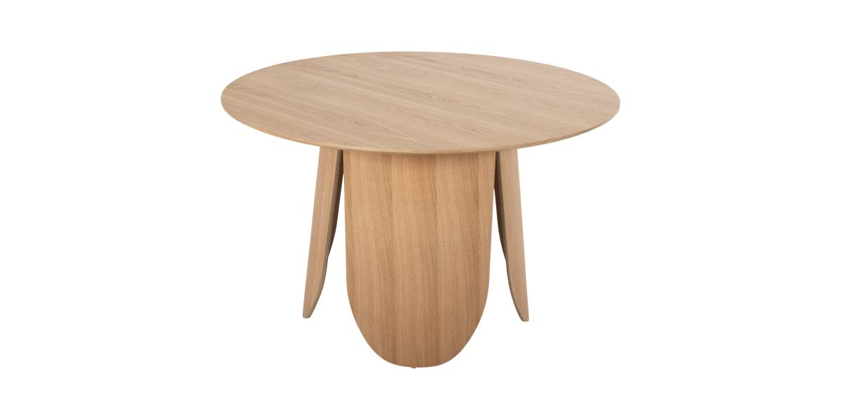 ΤΡΑΠΕΖΙ ΣΤΡΟΓΓΥΛΟ DENTY HM9612.01 MDF ΜΕ ΚΑΠΛΑΜΑ ΔΡΥΟΣ-ΧΡΩΜΑ ΔΡΥΟΣ Φ120x75Υεκ.