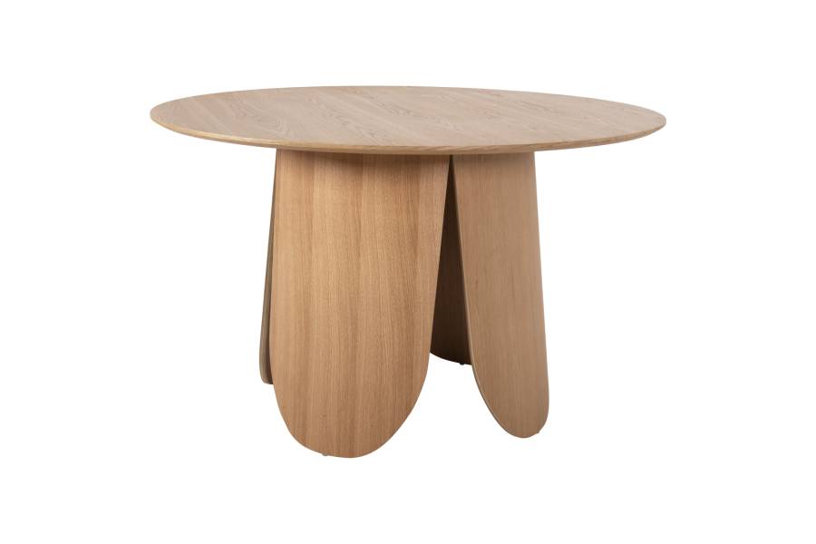 ΤΡΑΠΕΖΙ ΣΤΡΟΓΓΥΛΟ DENTY HM9612.01 MDF ΜΕ ΚΑΠΛΑΜΑ ΔΡΥΟΣ-ΧΡΩΜΑ ΔΡΥΟΣ Φ120x75Υεκ.