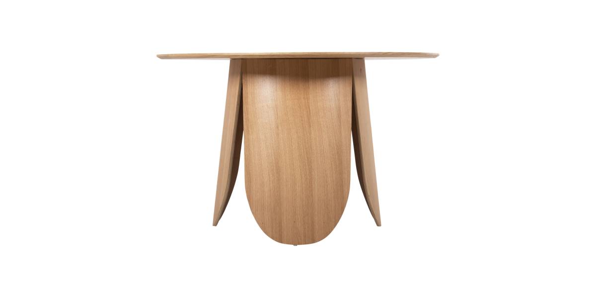 ΤΡΑΠΕΖΙ ΣΤΡΟΓΓΥΛΟ DENTY HM9612.01 MDF ΜΕ ΚΑΠΛΑΜΑ ΔΡΥΟΣ-ΧΡΩΜΑ ΔΡΥΟΣ Φ120x75Υεκ.