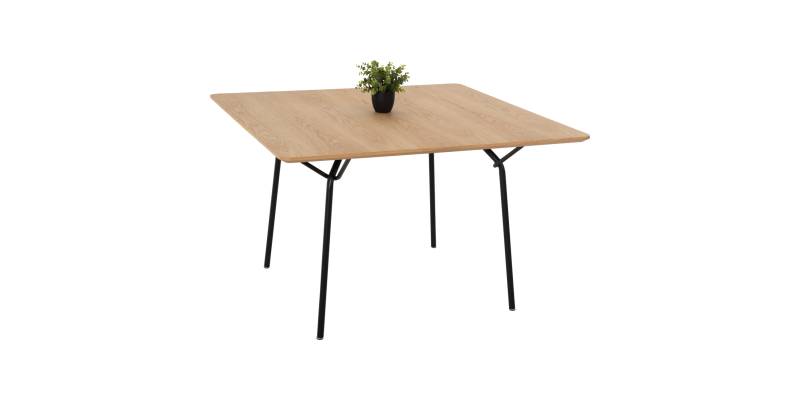 ΤΡΑΠΕΖΙ ΤΡΑΠΕΖΑΡΙΑΣ TRENK HM9614.01 MDF ΜΕ ΚΑΠΛΑΜΑ ΔΡΥΟΣ ΦΥΣΙΚΟ-ΜΑΥΡΟ ΜΕΤΑΛΛΟ 120x120x75Υεκ.