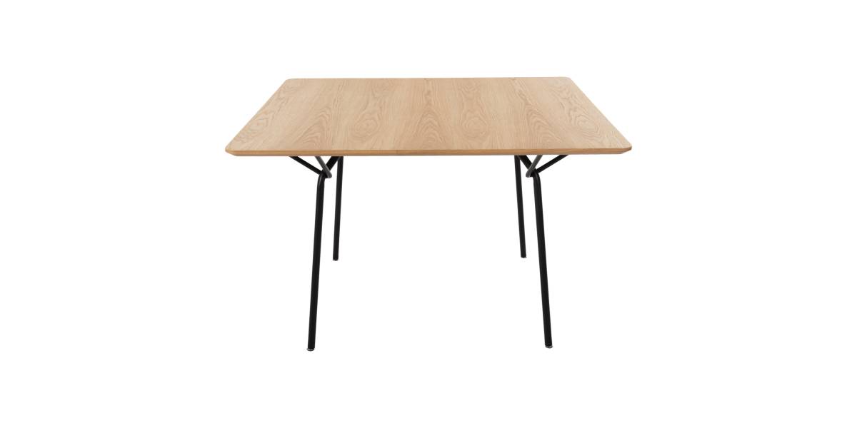 ΤΡΑΠΕΖΙ ΤΡΑΠΕΖΑΡΙΑΣ TRENK HM9614.01 MDF ΜΕ ΚΑΠΛΑΜΑ ΔΡΥΟΣ ΦΥΣΙΚΟ-ΜΑΥΡΟ ΜΕΤΑΛΛΟ 120x120x75Υεκ.