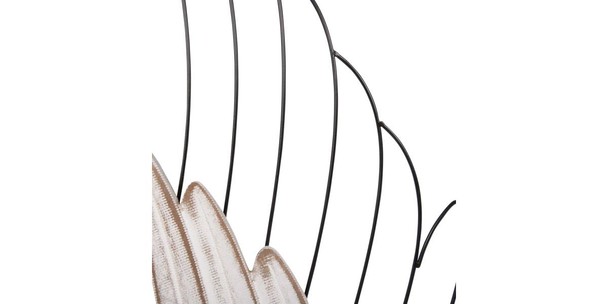 ΔΙΑΚΟΣΜΗΤΙΚΟ ΤΟΙΧΟΥ ΣΕΤ 2ΤΜΧ ΦΤΕΡΑ HM4223 MDF ΣΕ ΛΕΥΚΟ-ΜΑΥΡΟ ΜΕΤΑΛΛΟ 39x1,5x92Υ εκ.