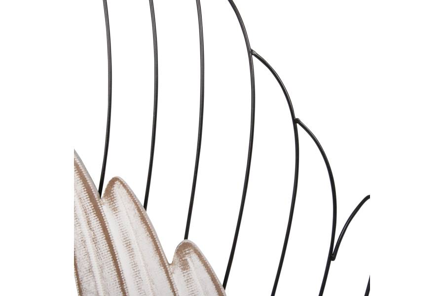 ΔΙΑΚΟΣΜΗΤΙΚΟ ΤΟΙΧΟΥ ΣΕΤ 2ΤΜΧ ΦΤΕΡΑ HM4223 MDF ΣΕ ΛΕΥΚΟ-ΜΑΥΡΟ ΜΕΤΑΛΛΟ 39x1,5x92Υ εκ.