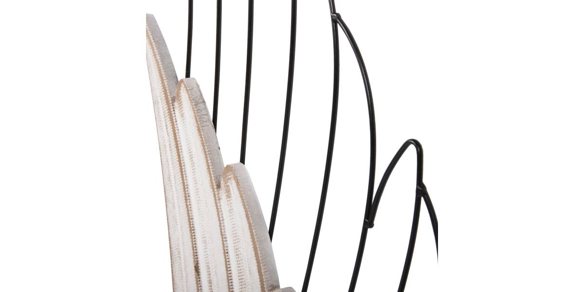 ΔΙΑΚΟΣΜΗΤΙΚΟ ΤΟΙΧΟΥ ΣΕΤ 2ΤΜΧ ΦΤΕΡΑ HM4223 MDF ΣΕ ΛΕΥΚΟ-ΜΑΥΡΟ ΜΕΤΑΛΛΟ 39x1,5x92Υ εκ.