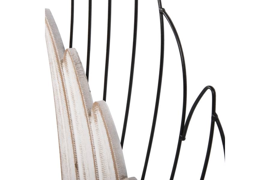 ΔΙΑΚΟΣΜΗΤΙΚΟ ΤΟΙΧΟΥ ΣΕΤ 2ΤΜΧ ΦΤΕΡΑ HM4223 MDF ΣΕ ΛΕΥΚΟ-ΜΑΥΡΟ ΜΕΤΑΛΛΟ 39x1,5x92Υ εκ.