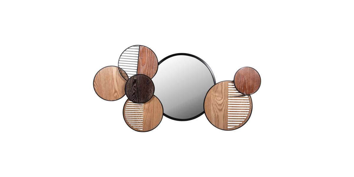 ΚΑΘΡΕΠΤΗΣ ΤΟΙΧΟΥ ΣΤΡΟΓΓΥΛΟΣ DAVION HM4217 MDF-BLACK METAL 123x5x63Υεκ.