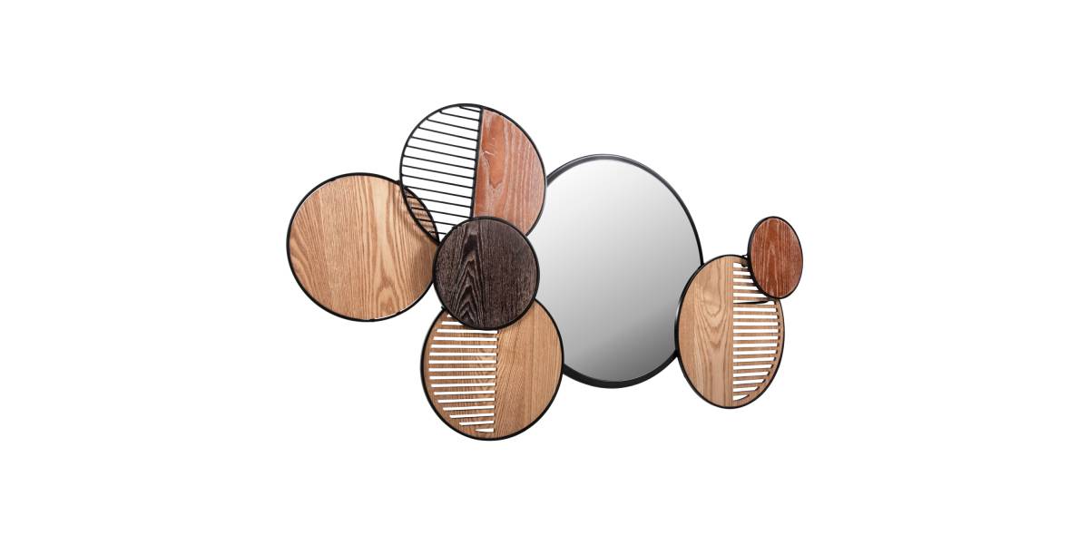 ΚΑΘΡΕΠΤΗΣ ΤΟΙΧΟΥ ΣΤΡΟΓΓΥΛΟΣ DAVION HM4217 MDF-BLACK METAL 123x5x63Υεκ.