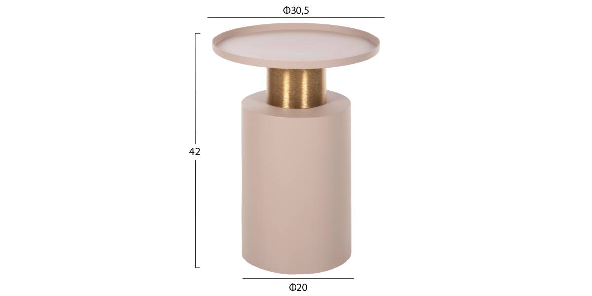 ΒΟΗΘΗΤΙΚΟ ΤΡΑΠΕΖΑΚΙ PUNJAB HM4240.03 ΜΕΤΑΛΛΟ ΣΕ ΕΚΡΟΥ-ΧΡΥΣΟΧΑΛΚΙΝΟ Φ30,5x42Υεκ.