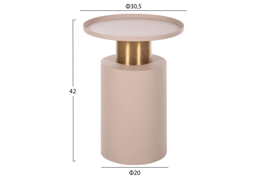 ΒΟΗΘΗΤΙΚΟ ΤΡΑΠΕΖΑΚΙ PUNJAB HM4240.03 ΜΕΤΑΛΛΟ ΣΕ ΕΚΡΟΥ-ΧΡΥΣΟΧΑΛΚΙΝΟ Φ30,5x42Υεκ.