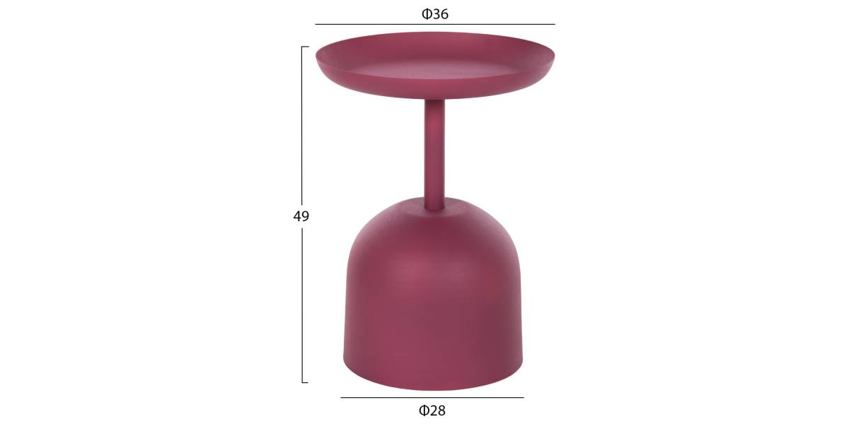ΤΡΑΠΕΖΙ ΒΟΗΘΗΤΙΚΟ ΣΤΡΟΓΓΥΛΟ DELBEL HM4262.06 ΜΕΤΑΛΛΟ ΣΕ ΡΟΖ Φ36x49Υ εκ.