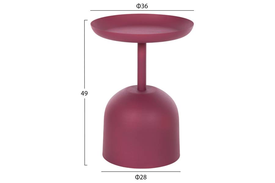 ΤΡΑΠΕΖΙ ΒΟΗΘΗΤΙΚΟ ΣΤΡΟΓΓΥΛΟ DELBEL HM4262.06 ΜΕΤΑΛΛΟ ΣΕ ΡΟΖ Φ36x49Υ εκ.