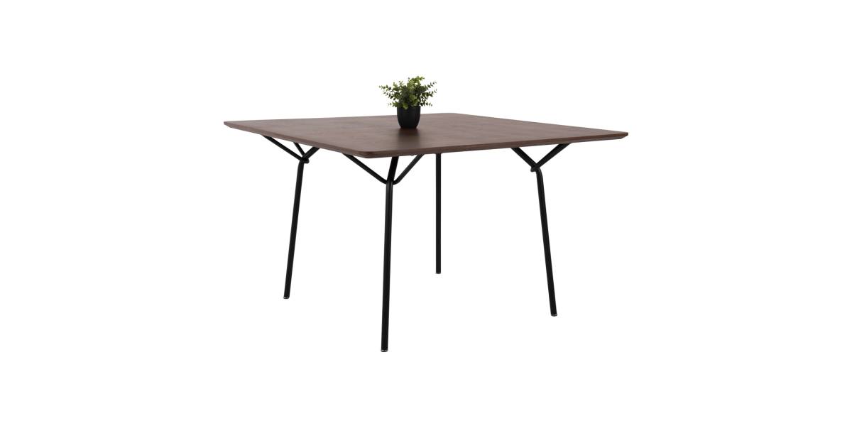 ΤΡΑΠΕΖΙ ΤΡΑΠΕΖΑΡΙΑΣ TRENK HM9614.02 MDF ΜΕ ΚΑΠΛΑΜΑ ΔΡΥΟΣ ΚΑΡΥΔΙ-ΜΑΥΡΟ ΜΕΤΑΛΛΟ 120x120x75Υεκ.