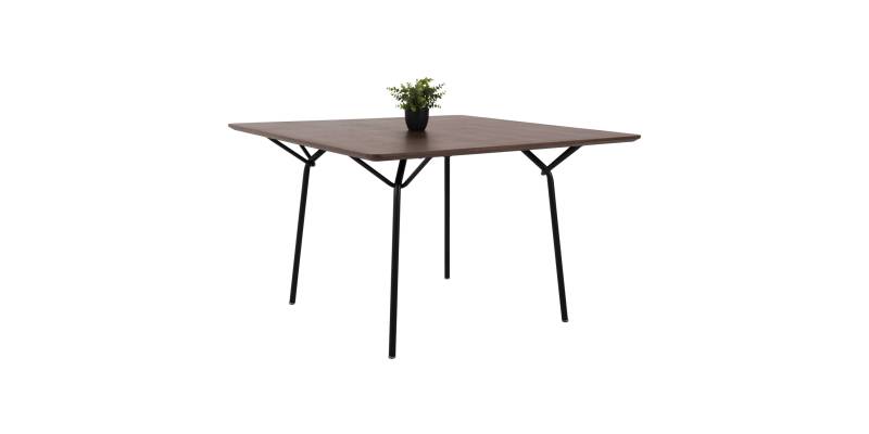 ΤΡΑΠΕΖΙ ΤΡΑΠΕΖΑΡΙΑΣ TRENK HM9614.02 MDF ΜΕ ΚΑΠΛΑΜΑ ΔΡΥΟΣ ΚΑΡΥΔΙ-ΜΑΥΡΟ ΜΕΤΑΛΛΟ 120x120x75Υεκ.