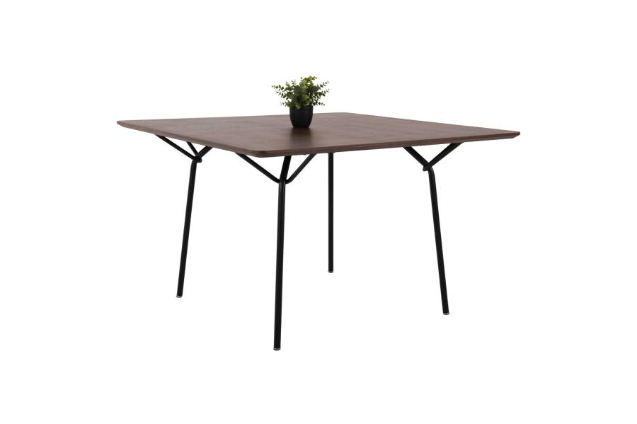 ΤΡΑΠΕΖΙ ΤΡΑΠΕΖΑΡΙΑΣ TRENK HM9614.02 MDF ΜΕ ΚΑΠΛΑΜΑ ΔΡΥΟΣ ΚΑΡΥΔΙ-ΜΑΥΡΟ ΜΕΤΑΛΛΟ 120x120x75Υεκ.
