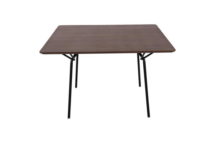 ΤΡΑΠΕΖΙ ΤΡΑΠΕΖΑΡΙΑΣ TRENK HM9614.02 MDF ΜΕ ΚΑΠΛΑΜΑ ΔΡΥΟΣ ΚΑΡΥΔΙ-ΜΑΥΡΟ ΜΕΤΑΛΛΟ 120x120x75Υεκ.
