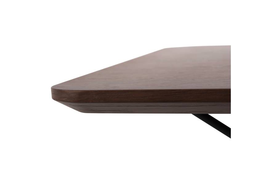 ΤΡΑΠΕΖΙ ΤΡΑΠΕΖΑΡΙΑΣ TRENK HM9614.02 MDF ΜΕ ΚΑΠΛΑΜΑ ΔΡΥΟΣ ΚΑΡΥΔΙ-ΜΑΥΡΟ ΜΕΤΑΛΛΟ 120x120x75Υεκ.